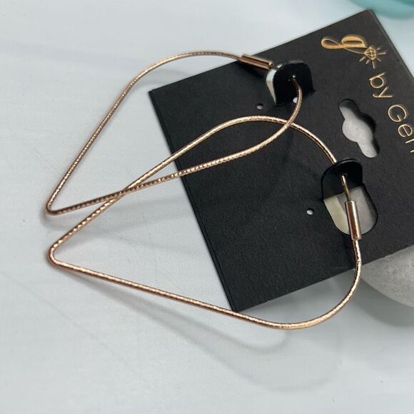 Leaf Shape Drop Hoop Earrings  G by Gennaro Earrings - Picture 4 of 5